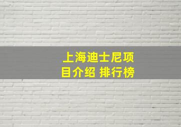 上海迪士尼项目介绍 排行榜